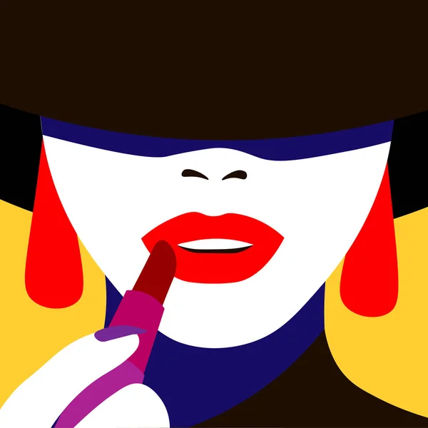 Modèle Jeune Femme Profil Dans Style Pop Art Sexy Fille — Image vectorielle