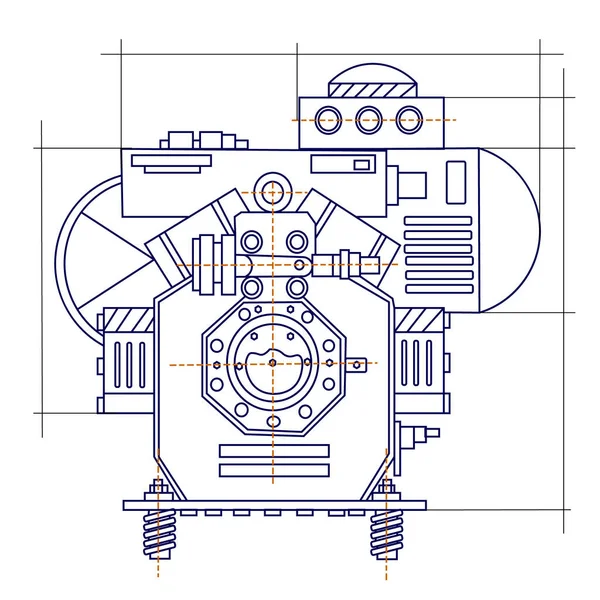 Free Drawing Refrigerator Unit Chiller Unit — Stock Vector