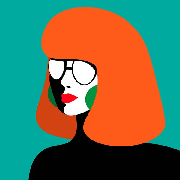 Young Sexy Woman Glasses Vector Illustration Pop Art Retro Style — Stock Vector