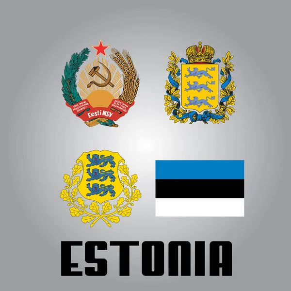 에스토니아의 국가 요소 — 스톡 벡터