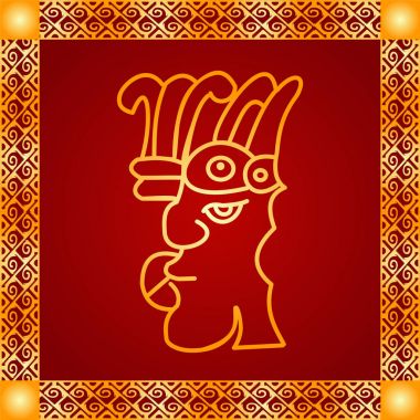 Amerikan yerli Kızılderililer, Aztek ve Maya altın sembolik vektör süsleri