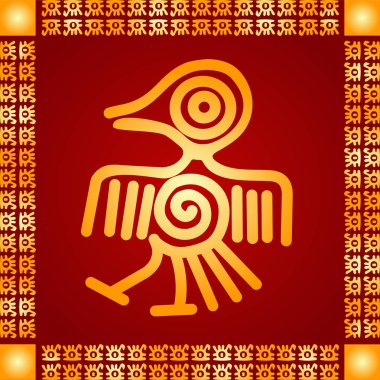 Amerikan yerli Kızılderililer, Aztek ve Maya altın sembolik vektör süsleri