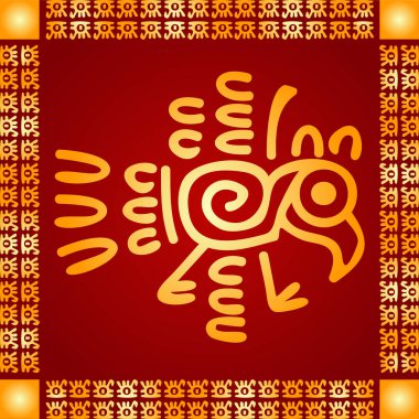 Amerikan yerli Kızılderililer, Aztek ve Maya altın sembolik vektör süsleri