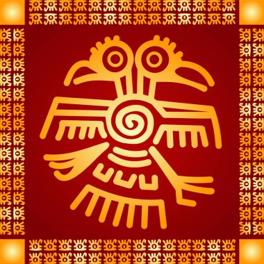 Amerikan yerli Kızılderililer, Aztek ve Maya altın sembolik vektör süsleri