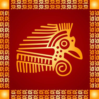 Amerikan yerli Kızılderililer, Aztek ve Maya altın sembolik vektör süsleri