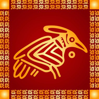 Amerikan yerli Kızılderililer, Aztek ve Maya altın sembolik vektör süsleri