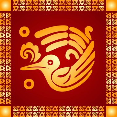 Amerikan yerli Kızılderililer, Aztek ve Maya altın sembolik vektör süsleri