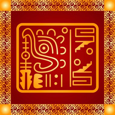 Amerikan yerli Kızılderililer, Aztek ve Maya altın sembolik vektör süsleri