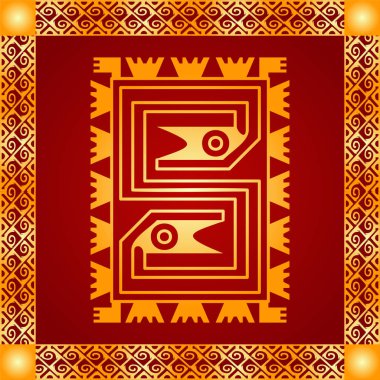 Amerikan yerli Kızılderililer, Aztek ve Maya altın sembolik vektör süsleri