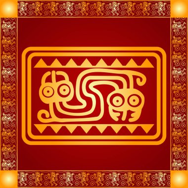 Amerikan yerli Kızılderililer, Aztek ve Maya altın sembolik vektör süsleri