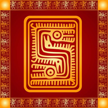 Amerikan yerli Kızılderililer, Aztek ve Maya altın sembolik vektör süsleri