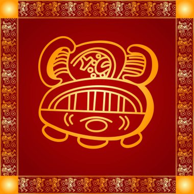 Amerikan yerli Kızılderililer, Aztek ve Maya altın sembolik vektör süsleri