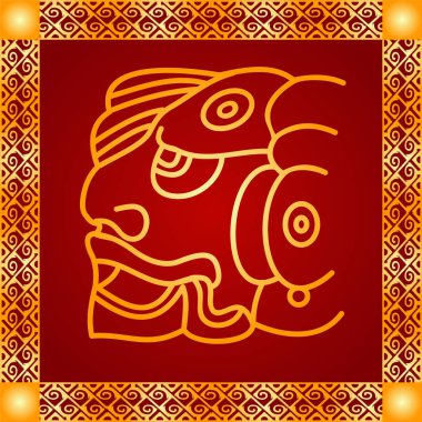 Amerikan yerli Kızılderililer, Aztek ve Maya altın sembolik vektör süsleri