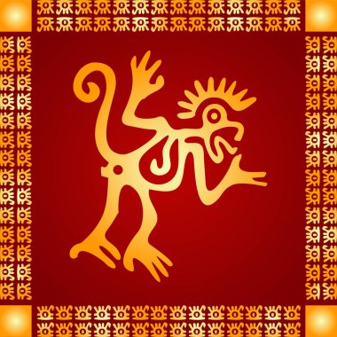 Amerikan yerli Kızılderililer, Aztek ve Maya altın sembolik vektör süsleri