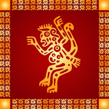 Amerikan yerli Kızılderililer, Aztek ve Maya altın sembolik vektör süsleri