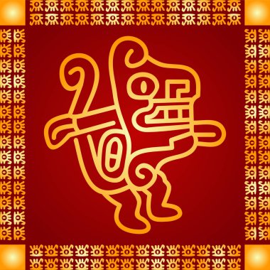 Amerikan yerli Kızılderililer, Aztek ve Maya altın sembolik vektör süsleri