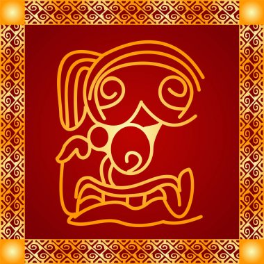 Amerikan yerli Kızılderililer, Aztek ve Maya altın sembolik vektör süsleri