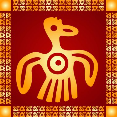 Amerikan yerli Kızılderililer, Aztek ve Maya altın sembolik vektör süsleri