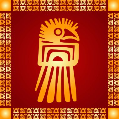 Amerikan yerli Kızılderililer, Aztek ve Maya altın sembolik vektör süsleri