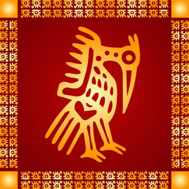 Amerikan yerli Kızılderililer, Aztek ve Maya altın sembolik vektör süsleri