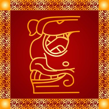 Amerikan yerli Kızılderililer, Aztek ve Maya altın sembolik vektör süsleri