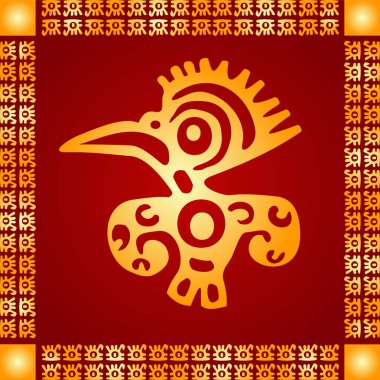 Amerikan yerli Kızılderililer, Aztek ve Maya altın sembolik vektör süsleri