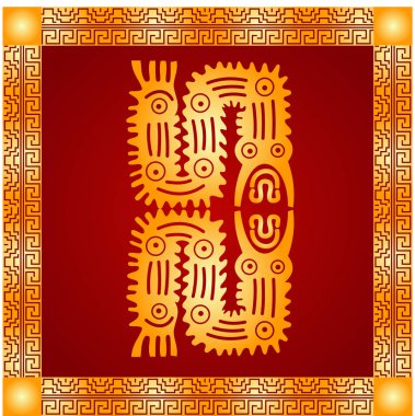 Amerikan yerli Kızılderililer, Aztek ve Maya altın sembolik vektör süsleri