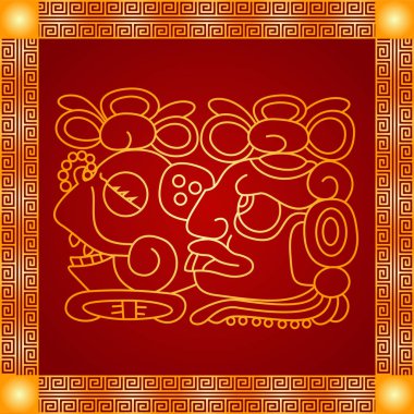 Amerikan yerli Kızılderililer, Aztek ve Maya altın sembolik vektör süsleri