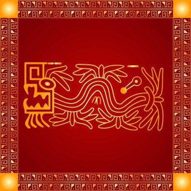 Amerikan yerli Kızılderililer, Aztek ve Maya altın sembolik vektör süsleri