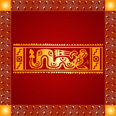 Amerikan yerli Kızılderililer, Aztek ve Maya altın sembolik vektör süsleri