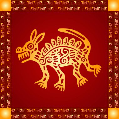 Amerikan yerli Kızılderililer, Aztek ve Maya altın sembolik vektör süsleri