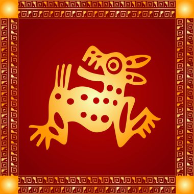 Amerikan yerli Kızılderililer, Aztek ve Maya altın sembolik vektör süsleri