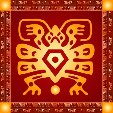 Amerikan yerli Kızılderililer, Aztek ve Maya altın sembolik vektör süsleri