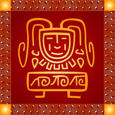 Amerikan yerli Kızılderililer, Aztek ve Maya altın sembolik vektör süsleri