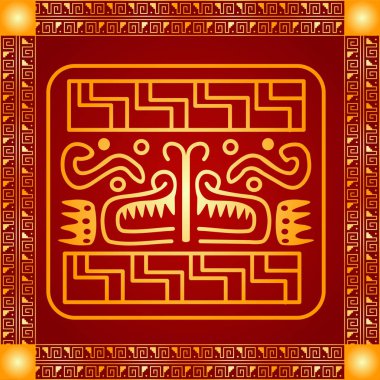 Amerikan yerli Kızılderililer, Aztek ve Maya altın sembolik vektör süsleri