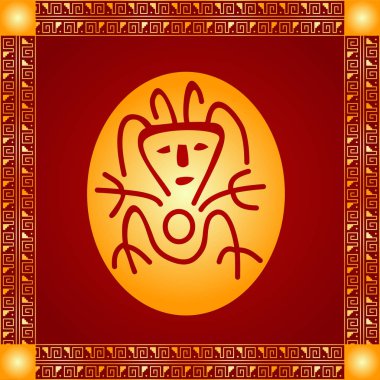 Amerikan yerli Kızılderililer, Aztek ve Maya altın sembolik vektör süsleri