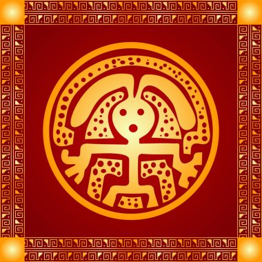 Amerikan yerli Kızılderililer, Aztek ve Maya altın sembolik vektör süsleri