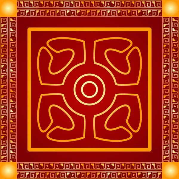 Gyllene symboliska vektor ornament av amerikanska indianer, Aztec och Maya — Stock vektor