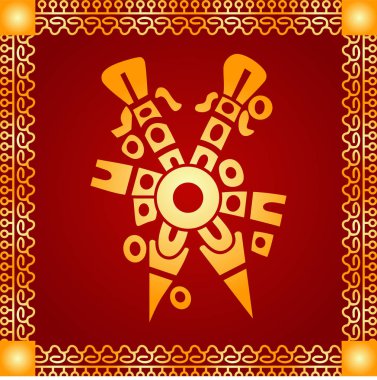 Amerikan yerli Kızılderililer, Aztek ve Maya altın sembolik vektör süsleri