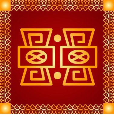 Amerikan yerli Kızılderililer, Aztek ve Maya altın sembolik vektör süsleri