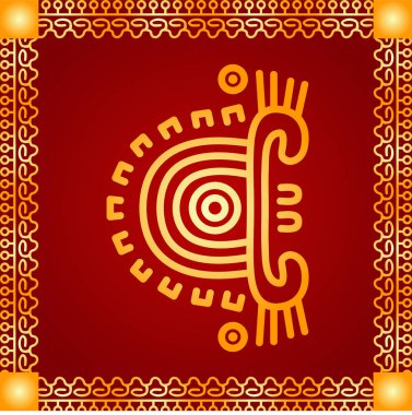 Amerikan yerli Kızılderililer, Aztek ve Maya altın sembolik vektör süsleri