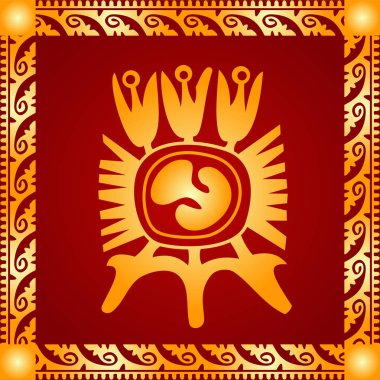 Amerikan yerli Kızılderililer, Aztek ve Maya altın sembolik vektör süsleri