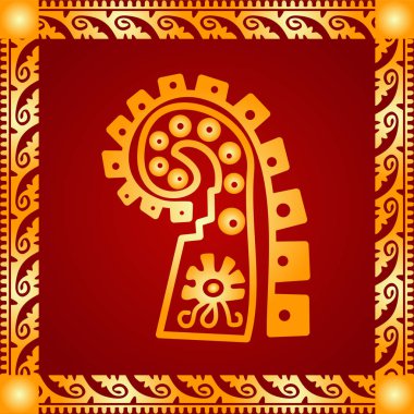 Amerikan yerli Kızılderililer, Aztek ve Maya altın sembolik vektör süsleri