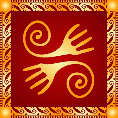 Amerikan yerli Kızılderililer, Aztek ve Maya altın sembolik vektör süsleri