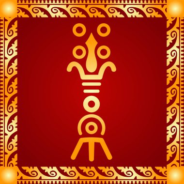 Amerikan yerli Kızılderililer, Aztek ve Maya altın sembolik vektör süsleri