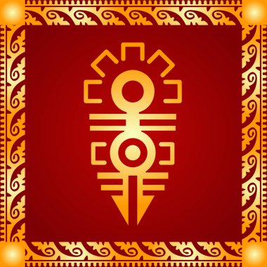 Amerikan yerli Kızılderililer, Aztek ve Maya altın sembolik vektör süsleri