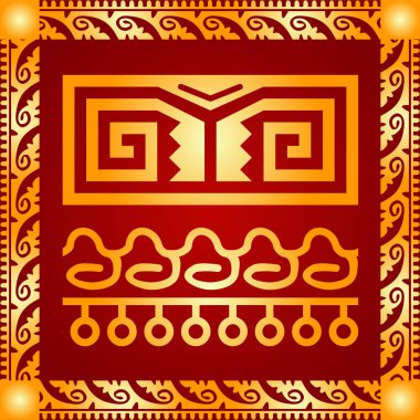 Amerikan yerli Kızılderililer, Aztek ve Maya altın sembolik vektör süsleri