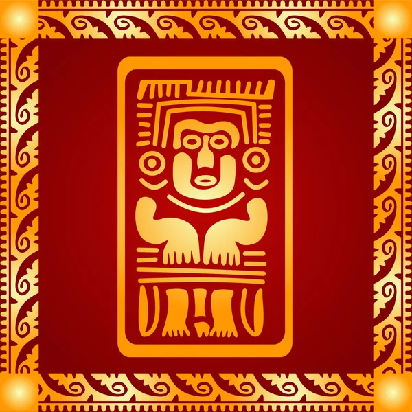 Ozdoby zlaté symbolické vektor nativní Indiáni, aztécké a Maya — Stockový vektor