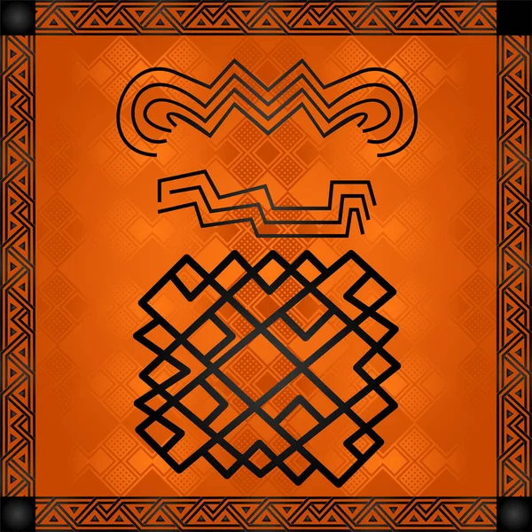 Cultura africana ornamenti simbolici. Tribù africane elementi disegnati a mano — Vettoriale Stock