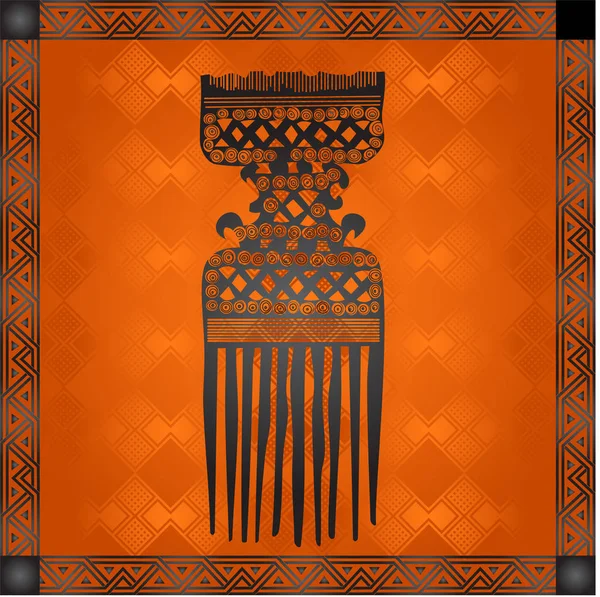 Африканская культура символические украшения. Африканские племена рисовали вручную элементы — стоковый вектор